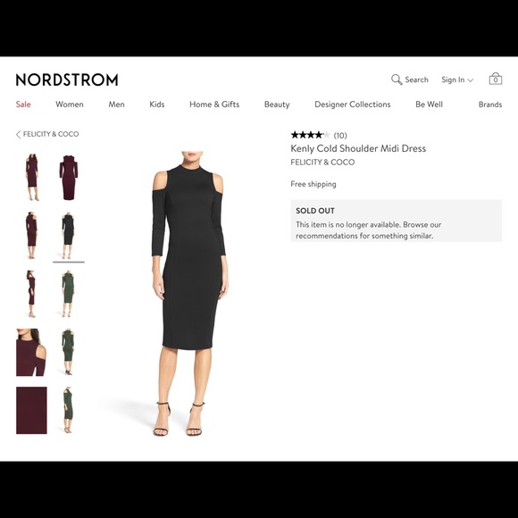 Felicity & Coco Nordstrom Midi Cold Shoulder Dress - Picture 5 of 5